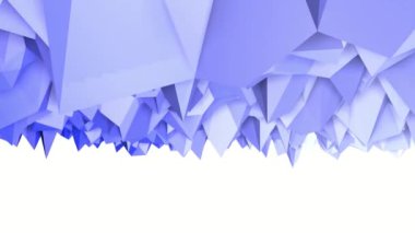 mavi animasyonlu arka plan. Düşük poli yüzey deforme olmuş. 3D render