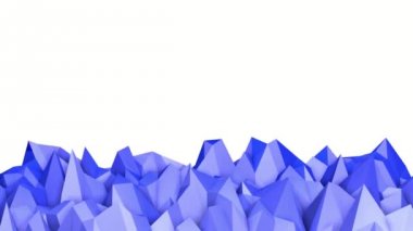 mavi animasyonlu arka plan. Düşük poli yüzey deforme olmuş. 3D render
