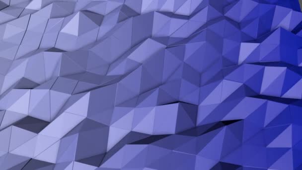 Blue Abstract Animated Background Low Poly Surface Deformed Rendering — Stock Video