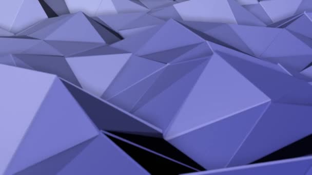 Blue Abstract Animated Background Low Poly Surface Deformed Rendering — Stock Video