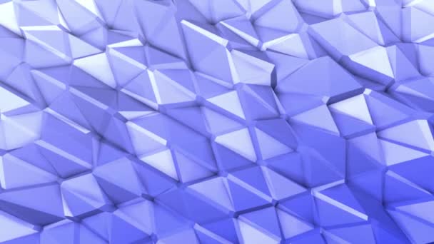 Fondo Animado Abstracto Azul Superficie Polivinílica Baja Está Deformada Renderizado — Vídeos de Stock