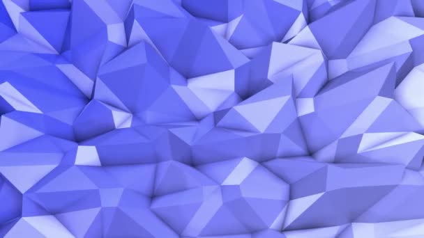 Blue Abstract Animated Background Low Poly Surface Deformed Rendering — Stock Video