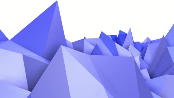 Blauw Abstract Geanimeerde Achtergrond Lage Poly Oppervlak Vervormd Rendering — Stockvideo