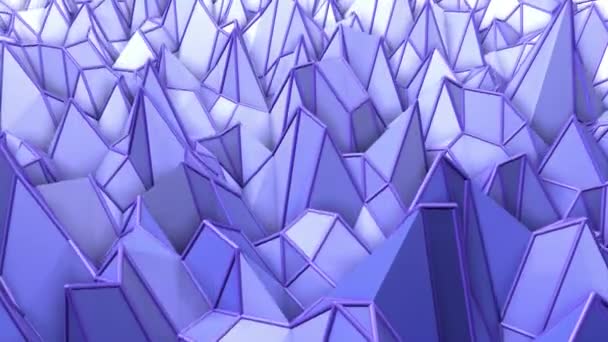 Blue Abstract Animated Background Low Poly Surface Deformed Rendering — Stock Video