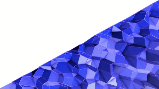 Blauw Abstract Geanimeerde Achtergrond Lage Poly Oppervlak Vervormd Rendering — Stockvideo