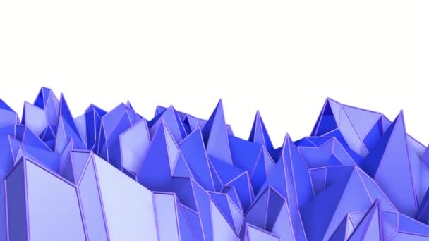 Blauw Abstract Geanimeerde Achtergrond Lage Poly Oppervlak Vervormd Rendering — Stockvideo