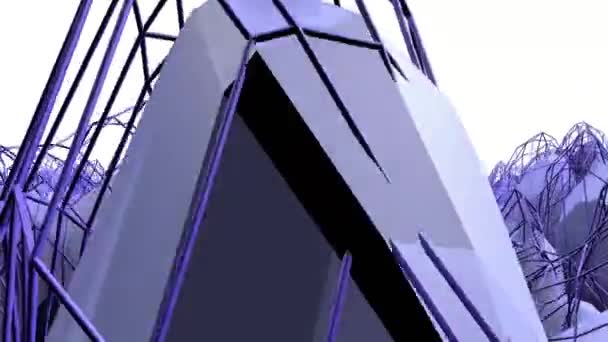 Sfondo Animato Astratto Blu Superficie Poli Basso Deformata Rendering — Video Stock
