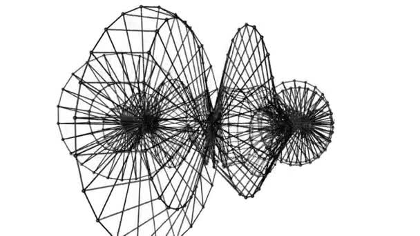 原子晶格的三维抽象形状在白色背景上缓慢变形 — 图库视频影像
