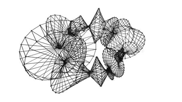 Forme Abstraite Tridimensionnelle Réseau Atomique Est Lentement Déformée Sur Fond — Video