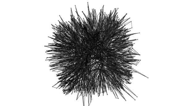 Forme Abstraite Tridimensionnelle Réseau Atomique Est Lentement Déformée Sur Fond — Video