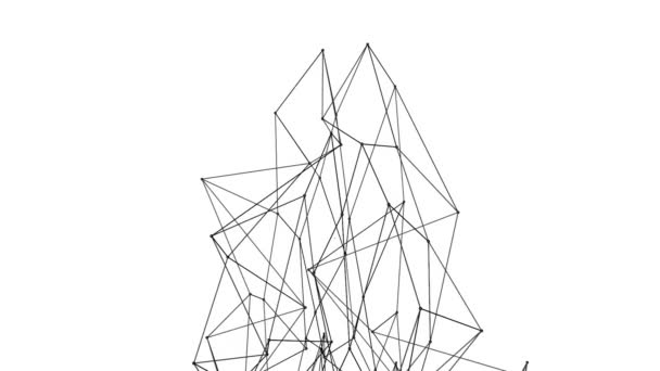 Forme Abstraite Tridimensionnelle Réseau Atomique Est Lentement Déformée Sur Fond — Video