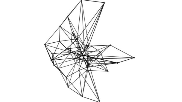 原子晶格的三维抽象形状在白色背景上缓慢变形 — 图库视频影像