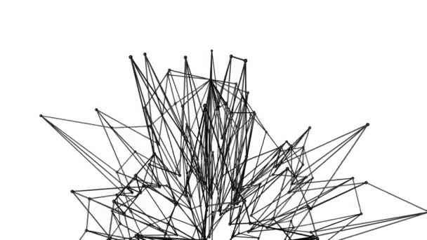 Háromdimenziós Elvont Alak Atomic Lattice Lassan Deformált Fehér Alapon Leképezés — Stock videók