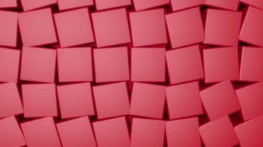 Kırmızı küpler dönen arka plan. 3D render