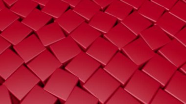 Kırmızı küpler dönen arka plan. 3D render