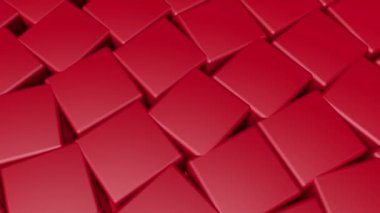 Kırmızı küpler dönen arka plan. 3D render