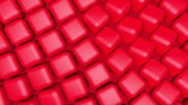 Kırmızı küpler dönen arka plan. 3D render
