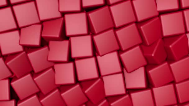 Fondo Cubos Rojos Giratorios Renderizado — Vídeo de stock