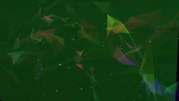 Multicolored Animated Particles Black Space Abstract Futuristic Composition Rendering — Stock Video