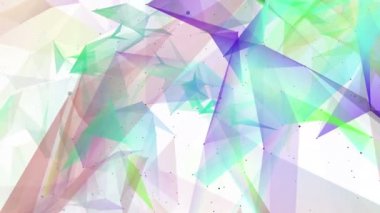 Çok renkli üç boyutlu parçacıklar yavaş yavaş beyaz bir arka plan üzerinde uçmak. arka plan. 3D render