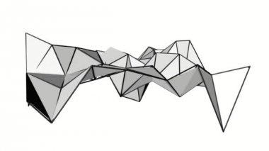 Düşük poli deforme uçak. Animasyonlu arka plan. 3D render