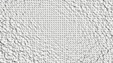 siyah animasyonlu atomik kafes. Animasyonlu arka plan. 3D render