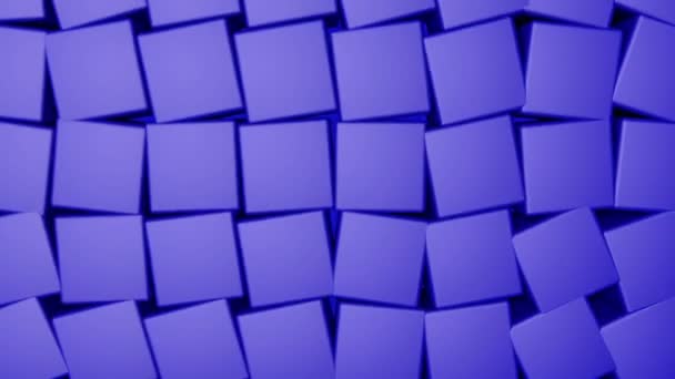 Сині Тривимірні Кубики Повільно Обертаються Абстрактний Анімований Фон Візуалізація — стокове відео