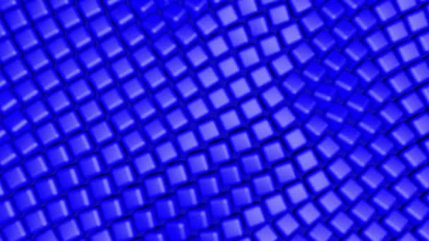 Cubos Tridimensionales Azules Giran Lentamente Fondo Animado Abstracto Renderizado — Vídeos de Stock