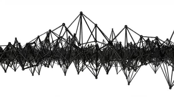 黑色动画原子晶格 抽象动画背景 — 图库视频影像