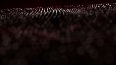 parlayan parçacık siyah bir arka plan üzerinde hareketli şerit. Animasyonlu arka plan. 3D render