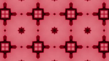 Kırmızı kaleydoskop üç boyutlu şekiller arka plan. Animasyonlu arka plan. 3D render