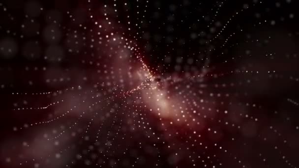 Κινούμενα Σωματίδια Φωτός Μαύρο Φόντο Αφηρημένη Κινούμενο Φόντο Rendering — Αρχείο Βίντεο