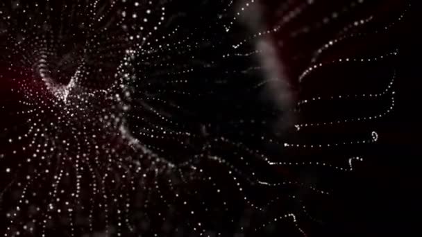 Bewegend Licht Deeltjes Een Zwarte Achtergrond Abstracte Geanimeerde Achtergrond Rendering — Stockvideo