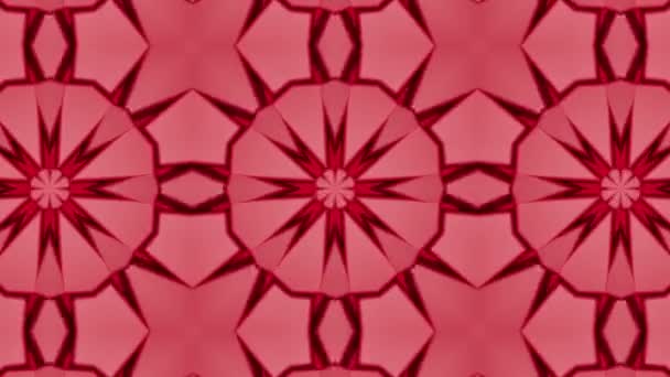 Červená Kaleidoskop Pozadí Trojrozměrných Tvarů Animované Pozadí Abstraktní Vykreslování — Stock video