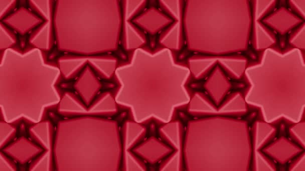三维形状的红色万花筒背景 抽象动画背景 — 图库视频影像