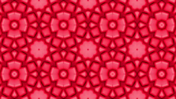 Piros Kaleidoszkóp Háttér Háromdimenziós Alakzatok Absztrakt Animált Háttér Leképezés — Stock videók