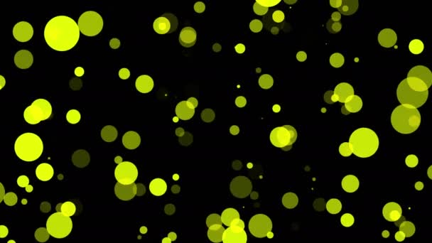 Yellow Translucent Particles Slowly Moving Dark Background Abstract Animation Rendering — Stock Video