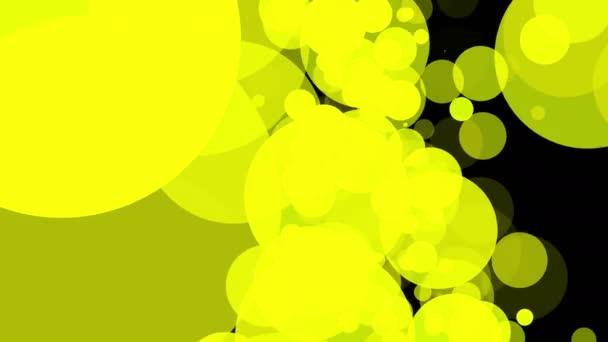 Yellow Translucent Particles Slowly Moving Dark Background Abstract Animation Rendering — Stock Video