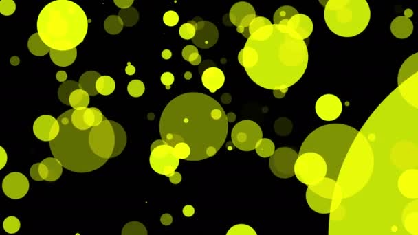 Particules Translucides Jaunes Déplaçant Lentement Sur Fond Sombre Animation Abstraite — Video