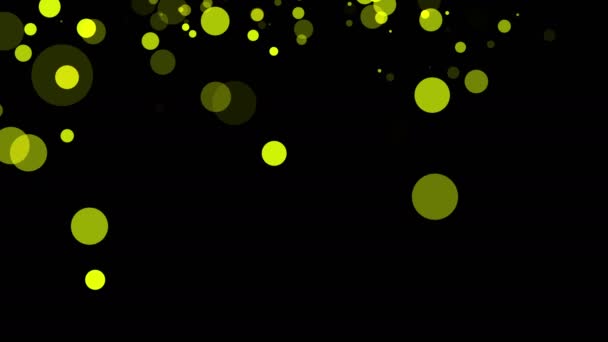 Yellow Translucent Particles Slowly Moving Dark Background Abstract Animation Rendering — Stock Video