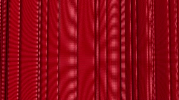 Three Dimensional Red Stripes Slowly Deformed Abstract Animation Rendering — Stock Video