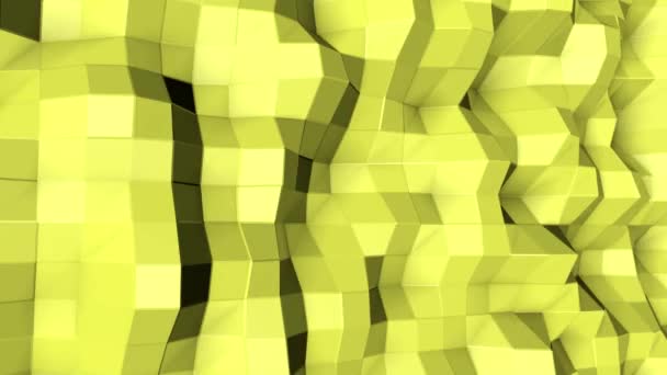 Fondo Polivinílico Amarillo Bajo Animación Abstracta Renderizado — Vídeo de stock