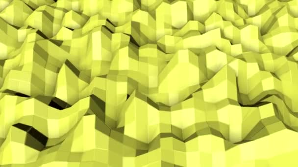 Fondo Polivinílico Amarillo Bajo Animación Abstracta Renderizado — Vídeo de stock