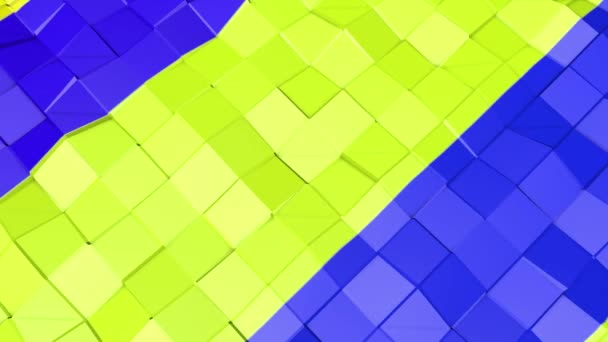 Jaune-bleu fond bas poly. animation abstraite. Rendu 3d 