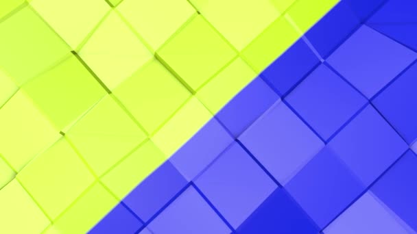 Jaune-bleu fond bas poly. animation abstraite. Rendu 3d 