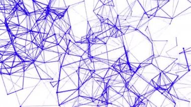 mavi parçacıklar beyaz bir arka plan aleyhine yavaş yavaş hareket ediyor. soyut animasyon. 3d render