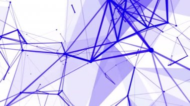 mavi parçacıklar beyaz bir arka plan aleyhine yavaş yavaş hareket ediyor. soyut animasyon. 3d render