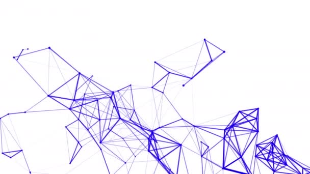 Голубые Частицы Медленно Движутся Белом Фоне Абстрактная Анимация Рендеринг — стоковое видео