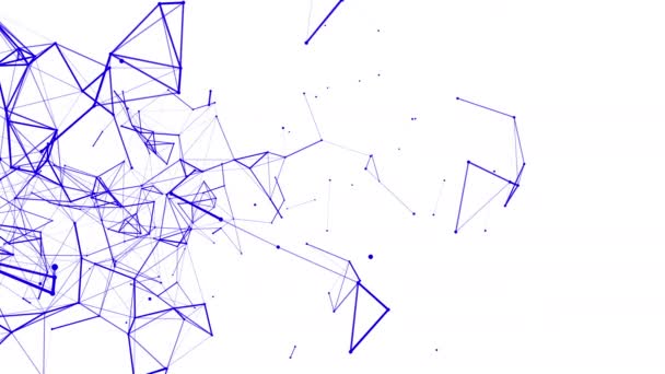 Niebieskie Cząstki Poruszają Się Powoli Białym Tle Abstrakcyjnej Animacji Renderowanie — Wideo stockowe