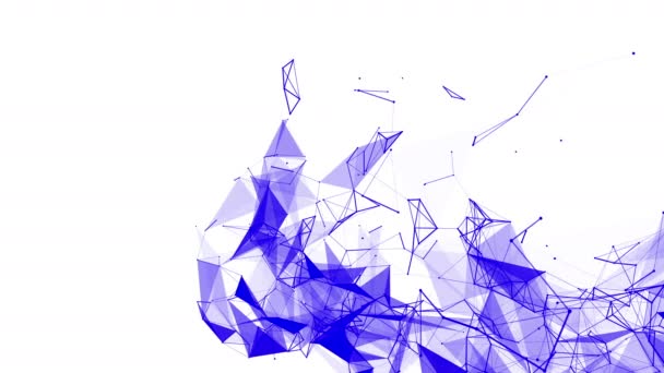 Blue Particles Moving Slowly White Background Abstract Animation Rendering — Stock Video